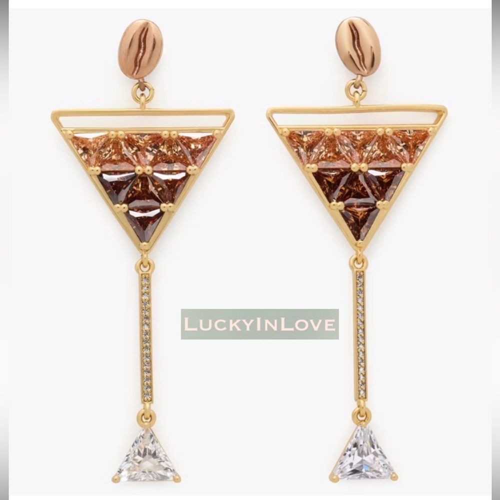 Kate Spade Shaken And Brewed Espresso Martini 
Statement Earrings